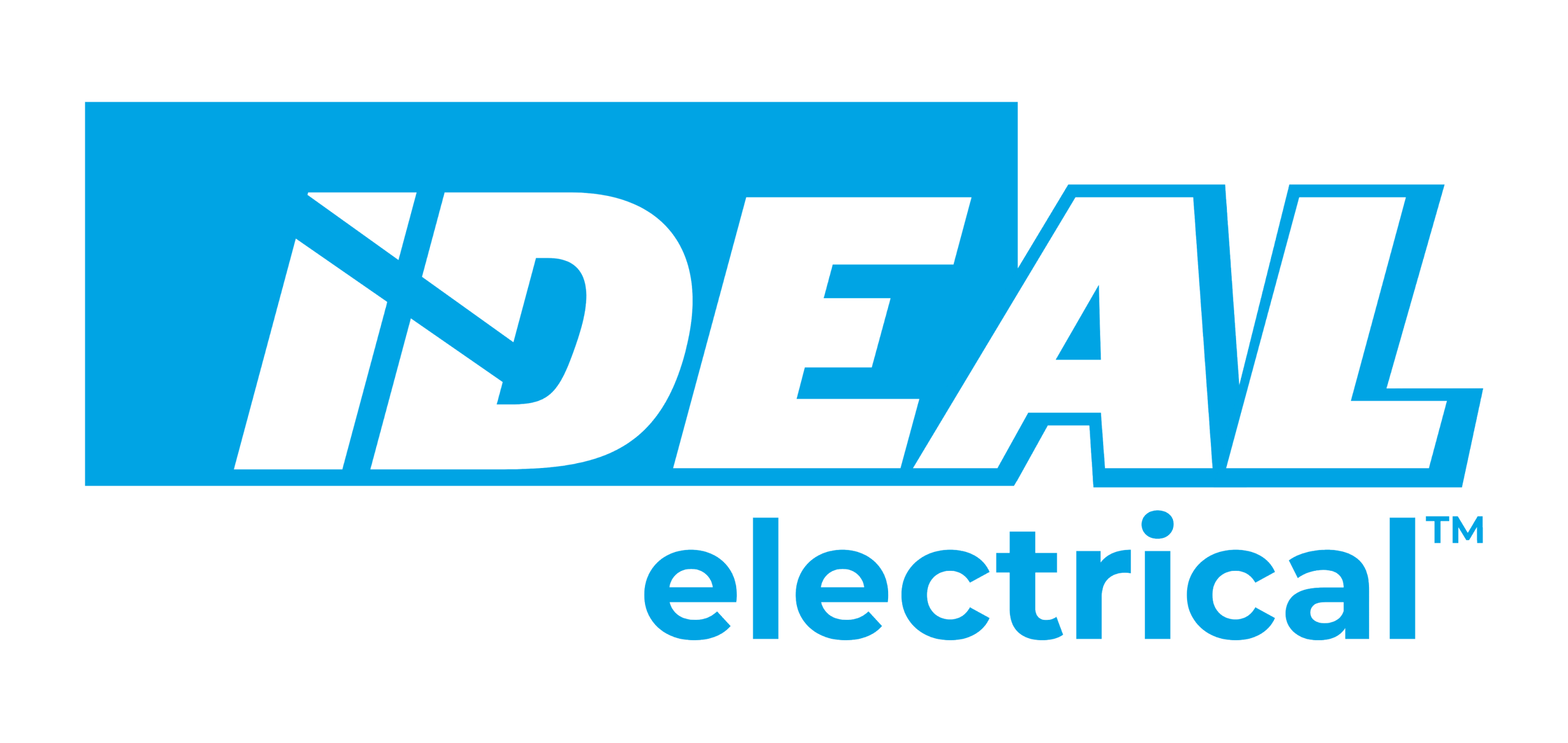 Blue-and-white logo with stylized lettering above the word “electrical.”